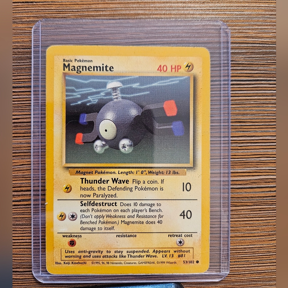Pokemon Magnemite 53/102 Base Set Trading Card